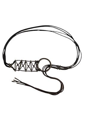 Industrial Bronze and Brown Braided Rope Wrap Belt